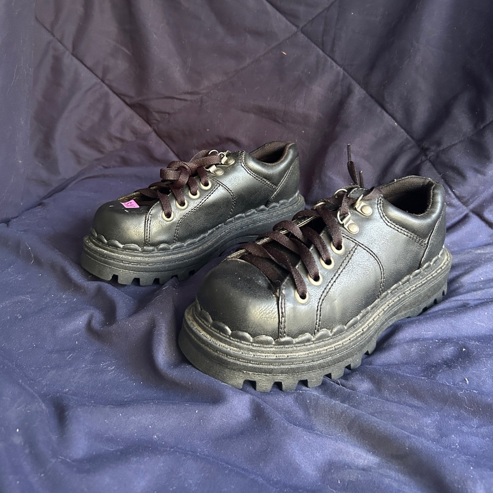 LEI Black Chunky Platform Shoes